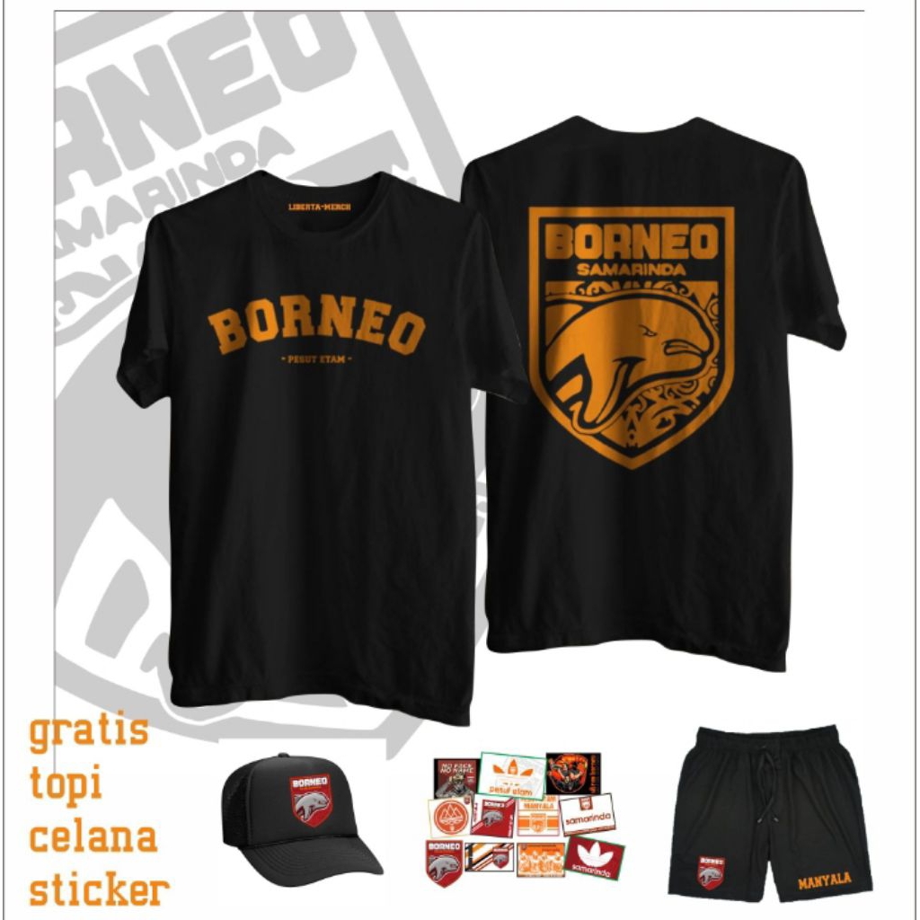Kaos Borneo FC Logo Pesut Etam BONUS TOPI Celana