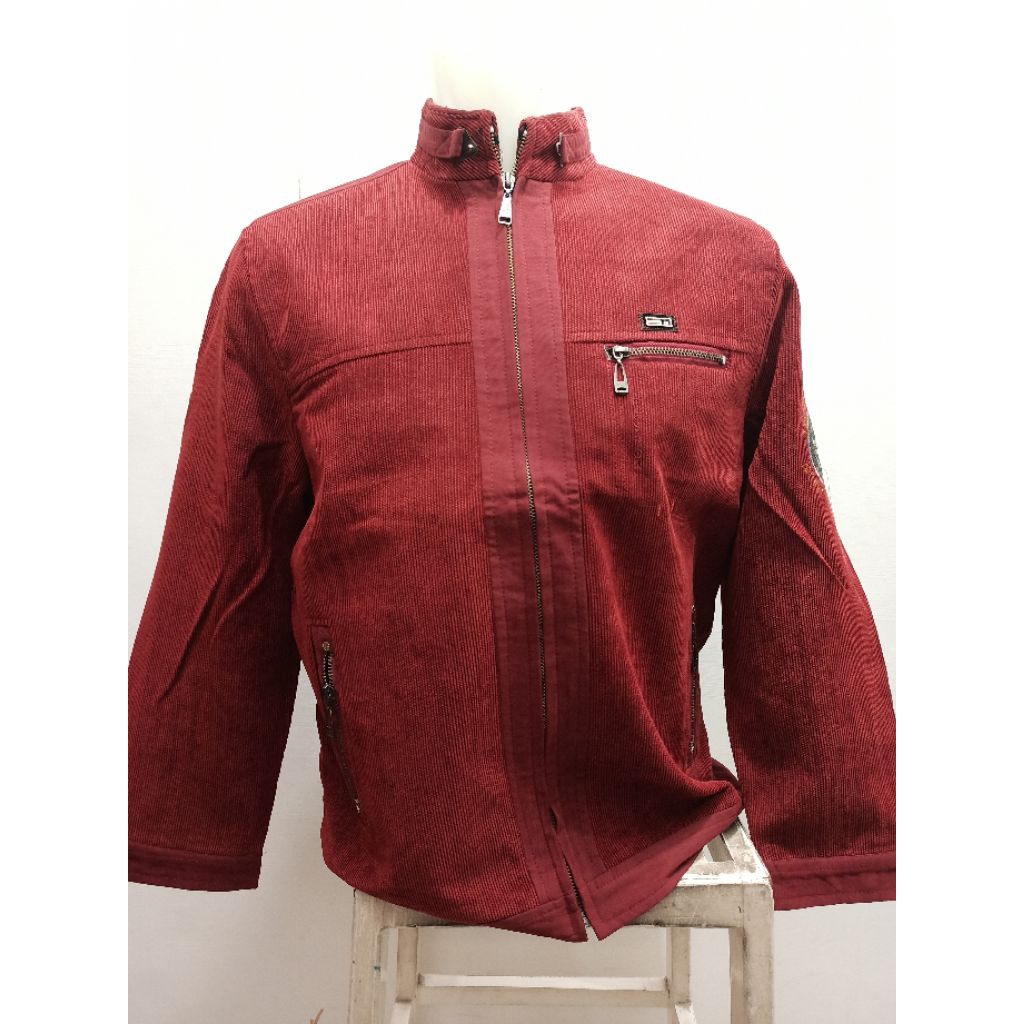 jaket pria bahan beludru oversize