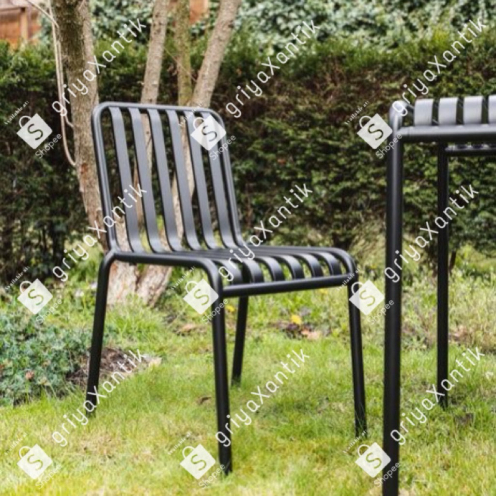 Kursi Besi Vintage Indoor Outdoor Hitam Doff Kursi Makan Industrial Retro Kursi Cafe Terbaru