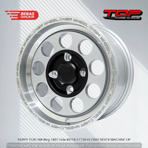 Velg Duffy HSR R14 Terbaru Silver | Pelek Mickey Thompson Lebar 7 inch Pcd 4X114,3 Original