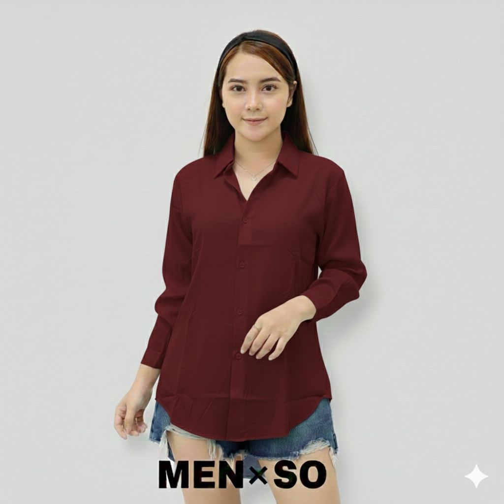 kemeja cewek lengan panjang / kemeja wanita lengan panjang