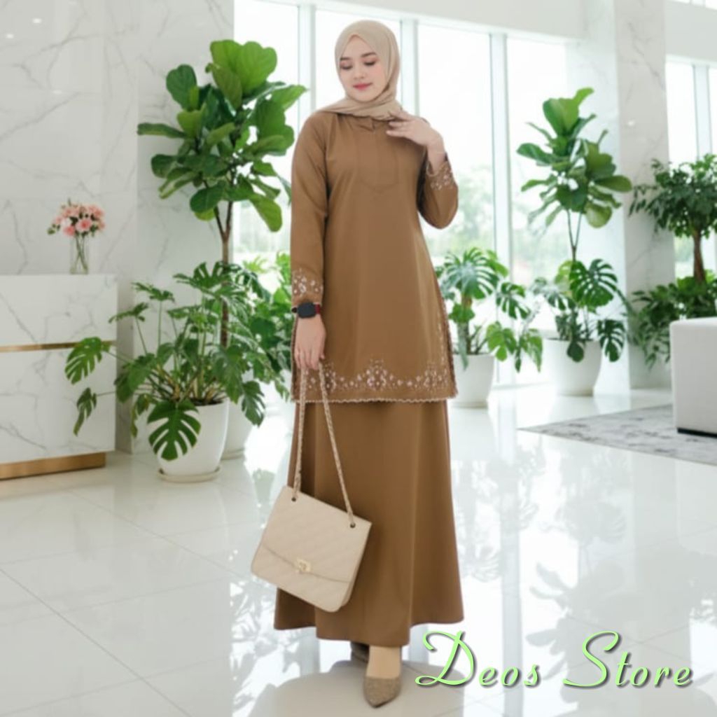 Setelan Rok Pemda Bordir ASN PDH Gamis Malaysia Pakaian Wanita Seragam Kantor
