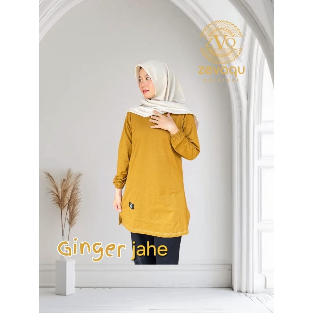 atasan kaos polos tunik cattun tebal original