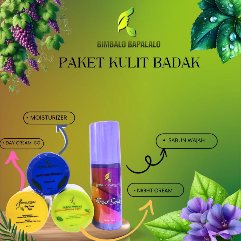 [BISA COD] BIMBALO BAPALALO PAKET WAJAH BASIC - SKINCARE JERAWAT DAN FLEK - BPOM