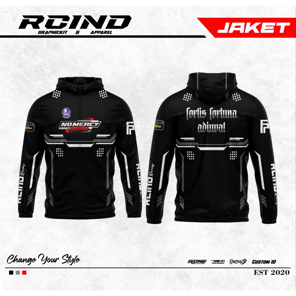 Jaket Racing Parasut Custom Nama Waterproof | JAKET PREMIUM PARASUT | COD
