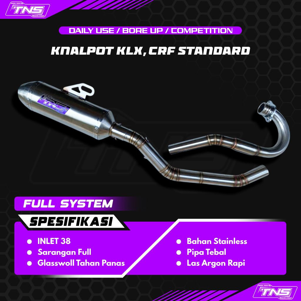 knalpot klx crf dtracker wr inlet 38