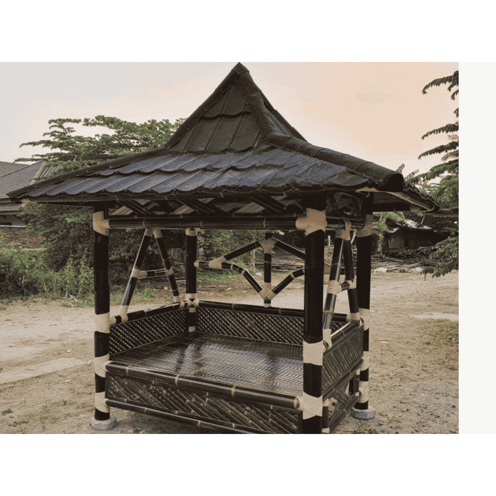 Saung Bambu Gazebo Atap Metalroof  Ukuran 2x1,5 M