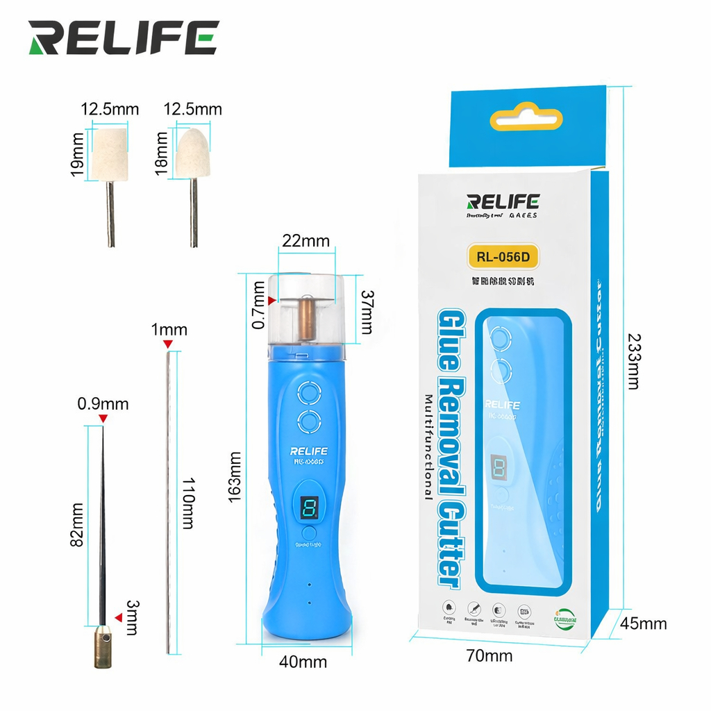 Electric Oca Remover + Gerinder Relife RL-056D Baterai 18650 / ELECTRIC OCA REMOVER + GERINDER RELIF