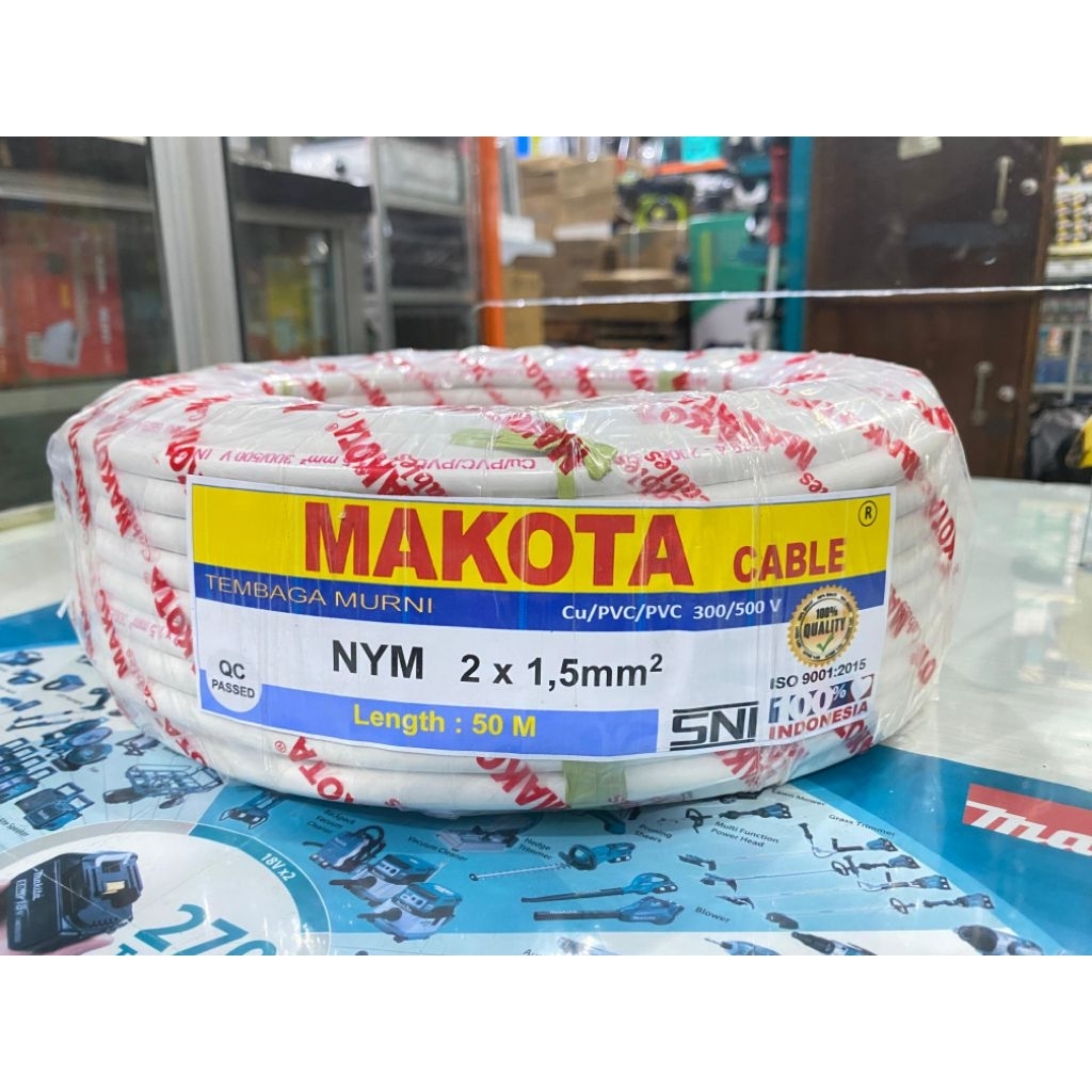 KABEL LISTRIK / KABEL NYM 2x1,5 mm 50M / KABEL INSTALASI RUMAH