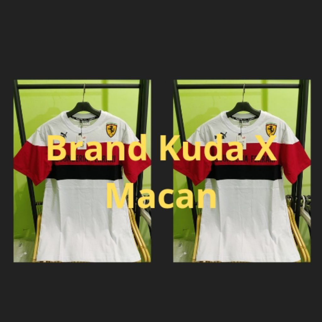 Kaos / Tshirt Kombinasi Warna Merah Putih Hitam