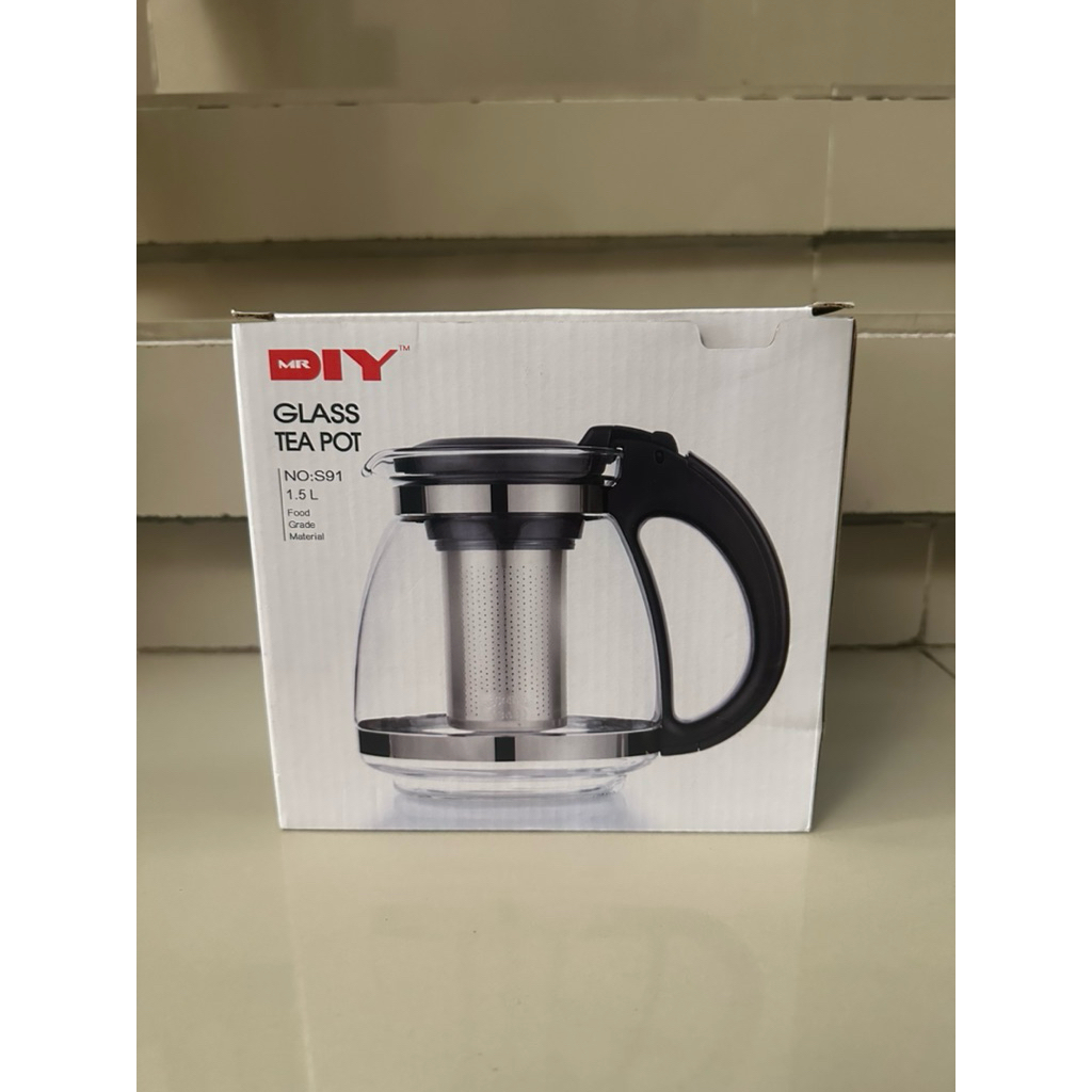 Glass Tea Pot Mr DIY 1,5 L Teko Teh