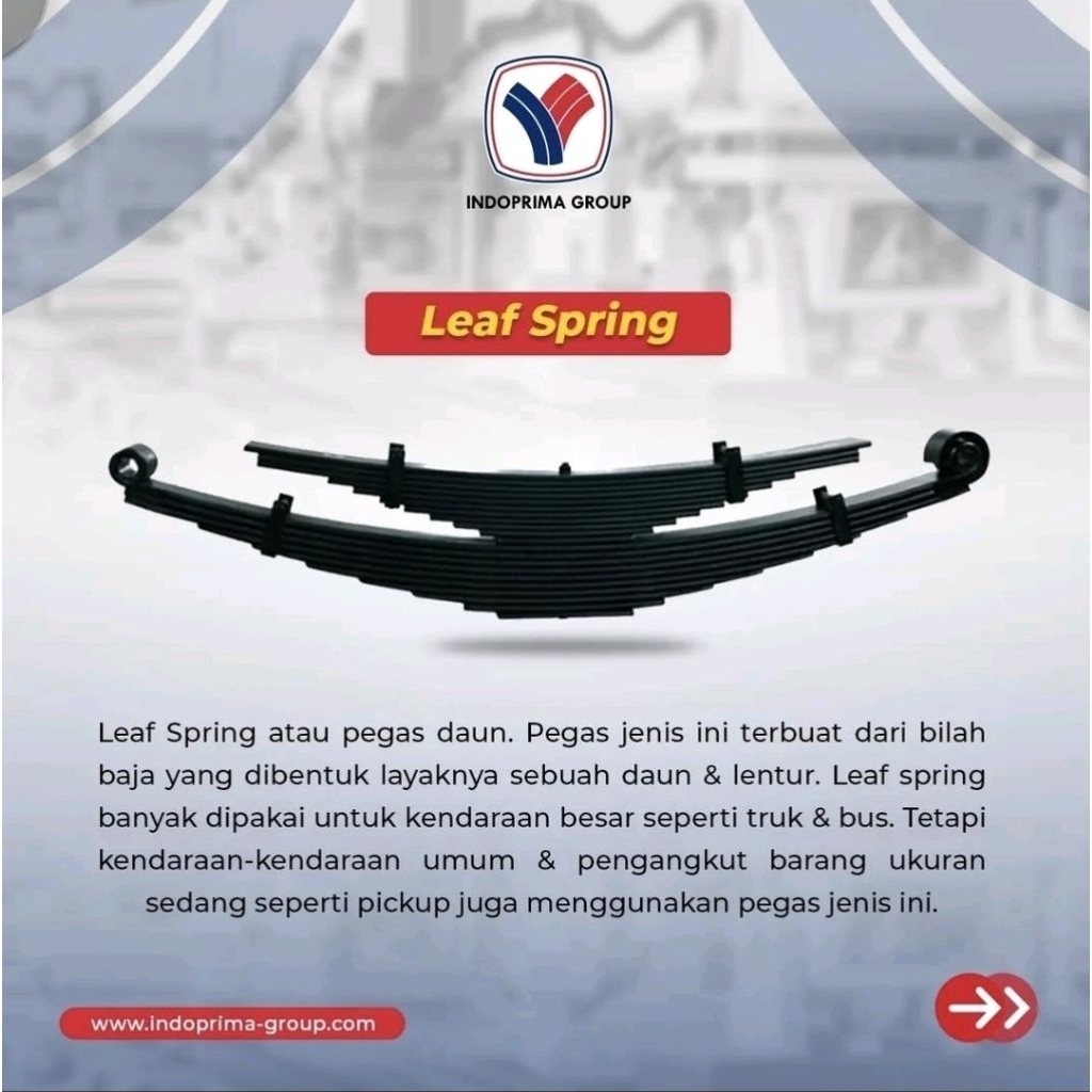 Per Daun / Leaf Spring Belakang (HELPER) Toyota Dyna Saurus / Hino Dutro Indospring 100% Original T 