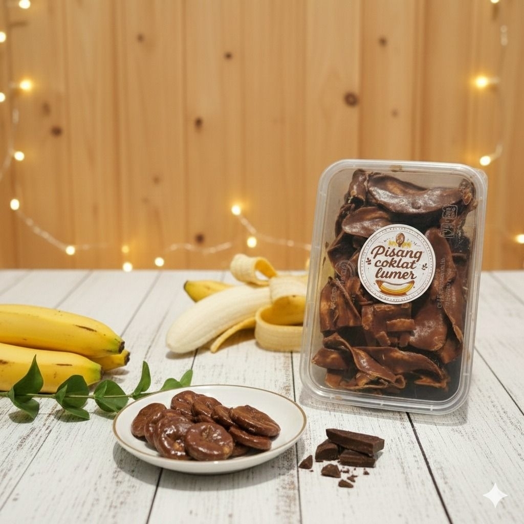 Keripik Pisang Coklat Lumer Viral Manis Gurih  Makanan Cemilan Kekinian 160gr Khas Bandung