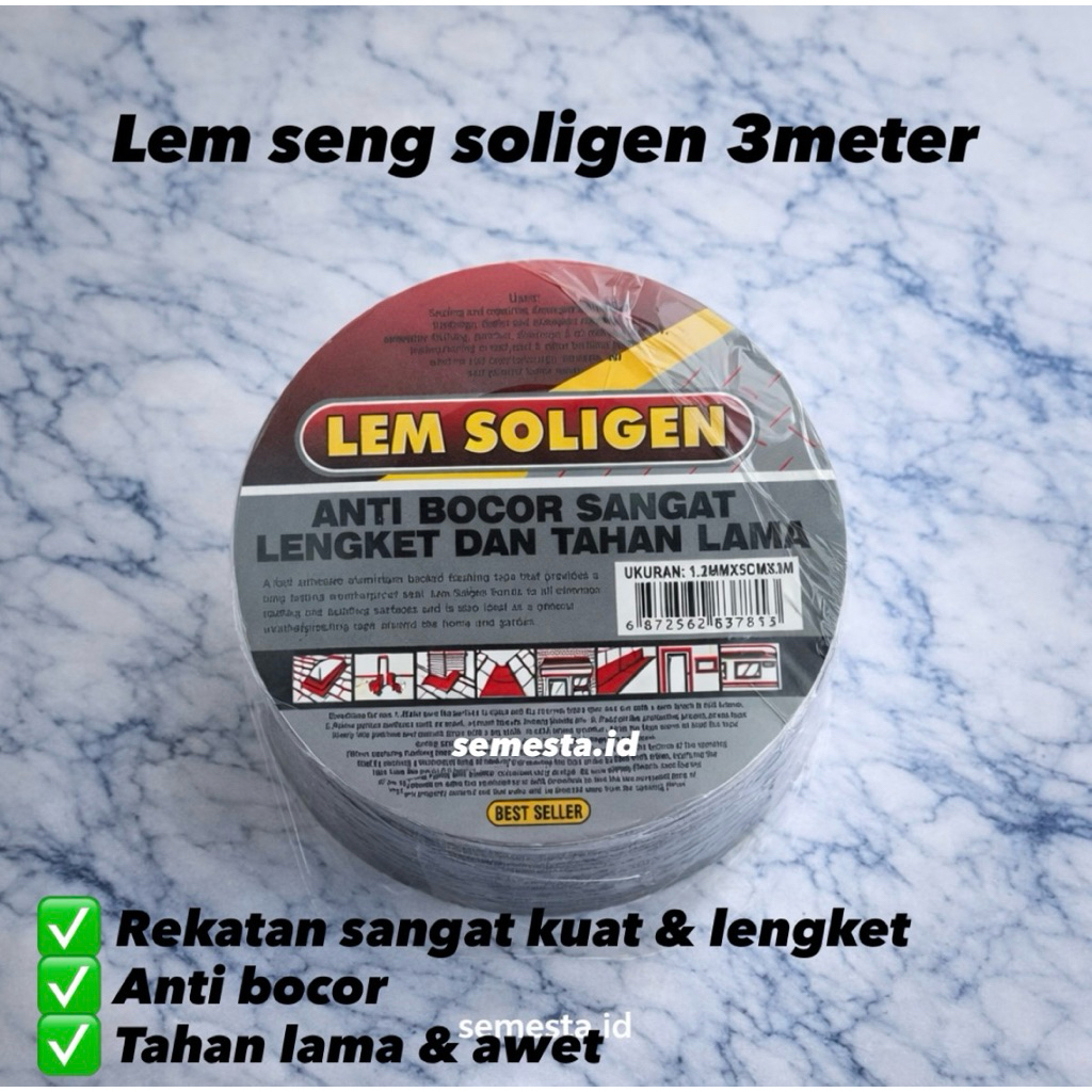 Lem Seng | Lem Talang | Lem Anti Bocor | Tambal Seng Soligen | Lem Seng Soligen 3 Meter Termurah