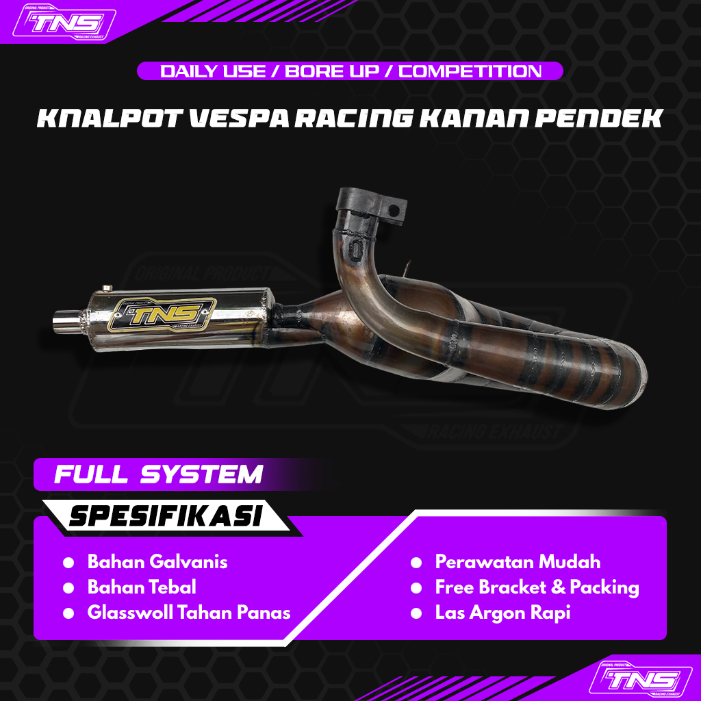 knalpot vespa racing kanan pendek