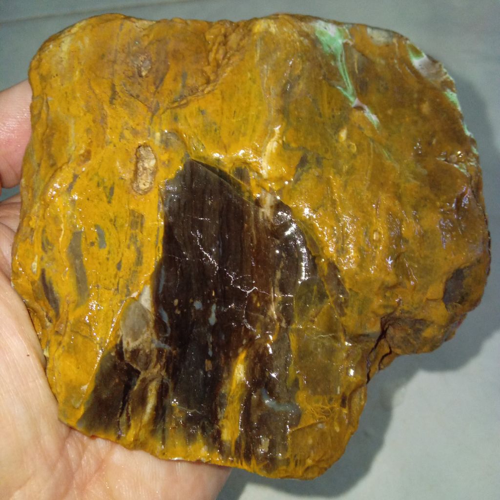 Natural Batu Akik Kecubung Tanduk Motif Hitam Pekat