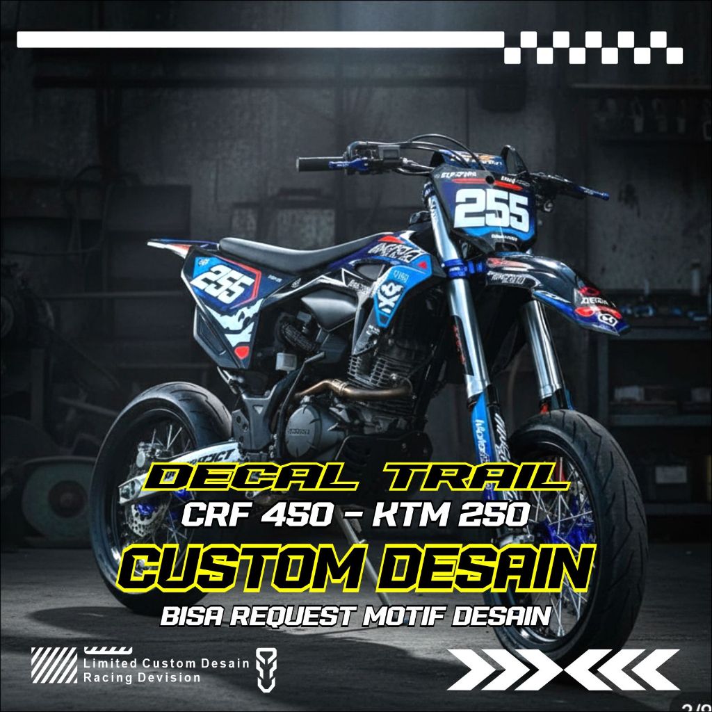 Decal CRF 450 KTM 250 Bebas Request Desain Decal Striping Trail