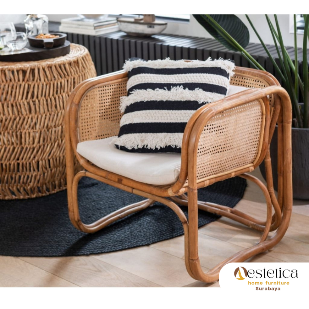 OZARA RATTAN ARM CHAIR - KURSI ROTAN / SOFA ROTAN By Aestetica Furniture Surabaya