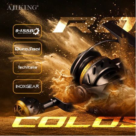Ajiking Rome Colosseum Spinning Reel 25-35 Drag Full Metal Body Heavy Duty Saltwater Reek Pancing 25