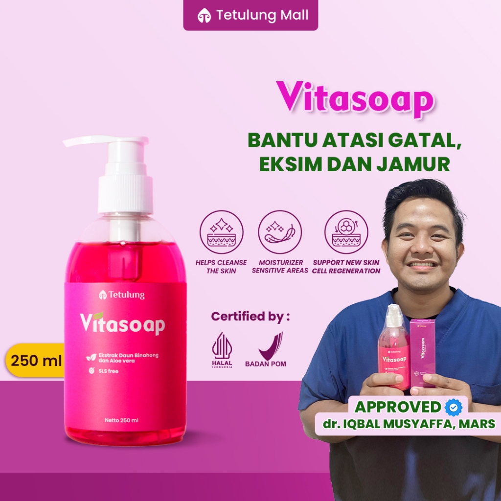 Vitasoap Sabun Antiseptik Gatal untuk Kulit Alergi dan Sensitif