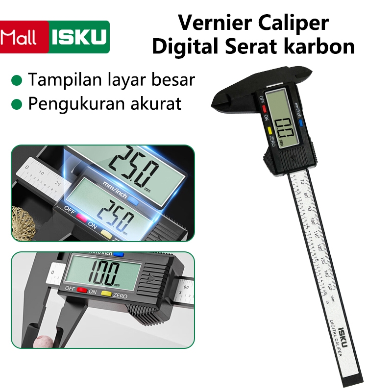 ISKU Digital Jangka Sorong Stainless 15cm Vernier Caliper Micrometer