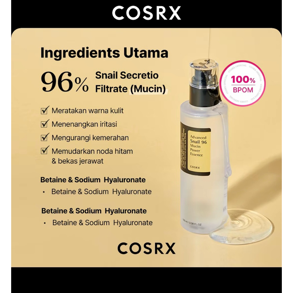 NEW snail mucin 96 lendir siput skincare korea essense cosrx