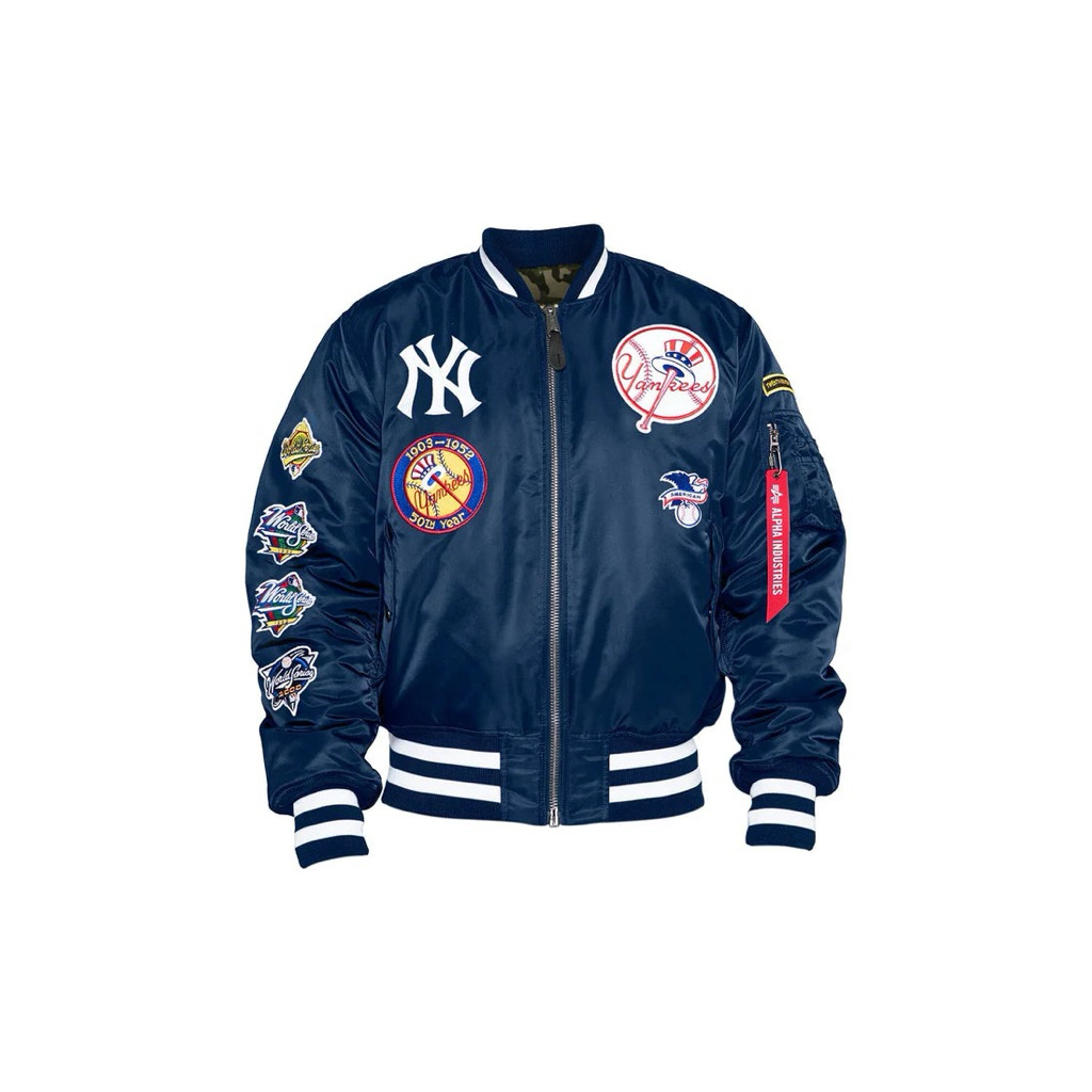 Bomber Jacket NEW YORK YANKEES X ALPHA INDUSTRIES BLUE REVERSIBLE