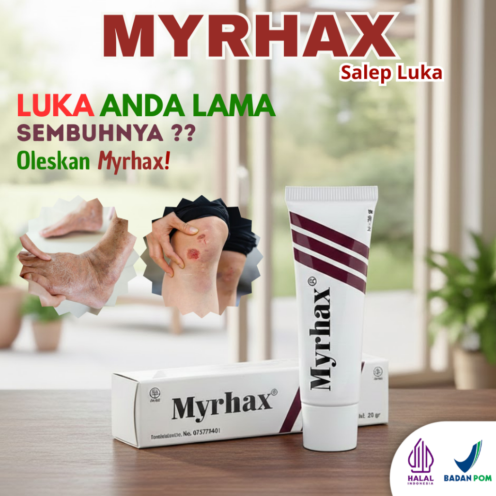 Myrhax Salep 20gr Obat Luka Diabetes, Luka Basah & Bernanah, Borok, Bisul