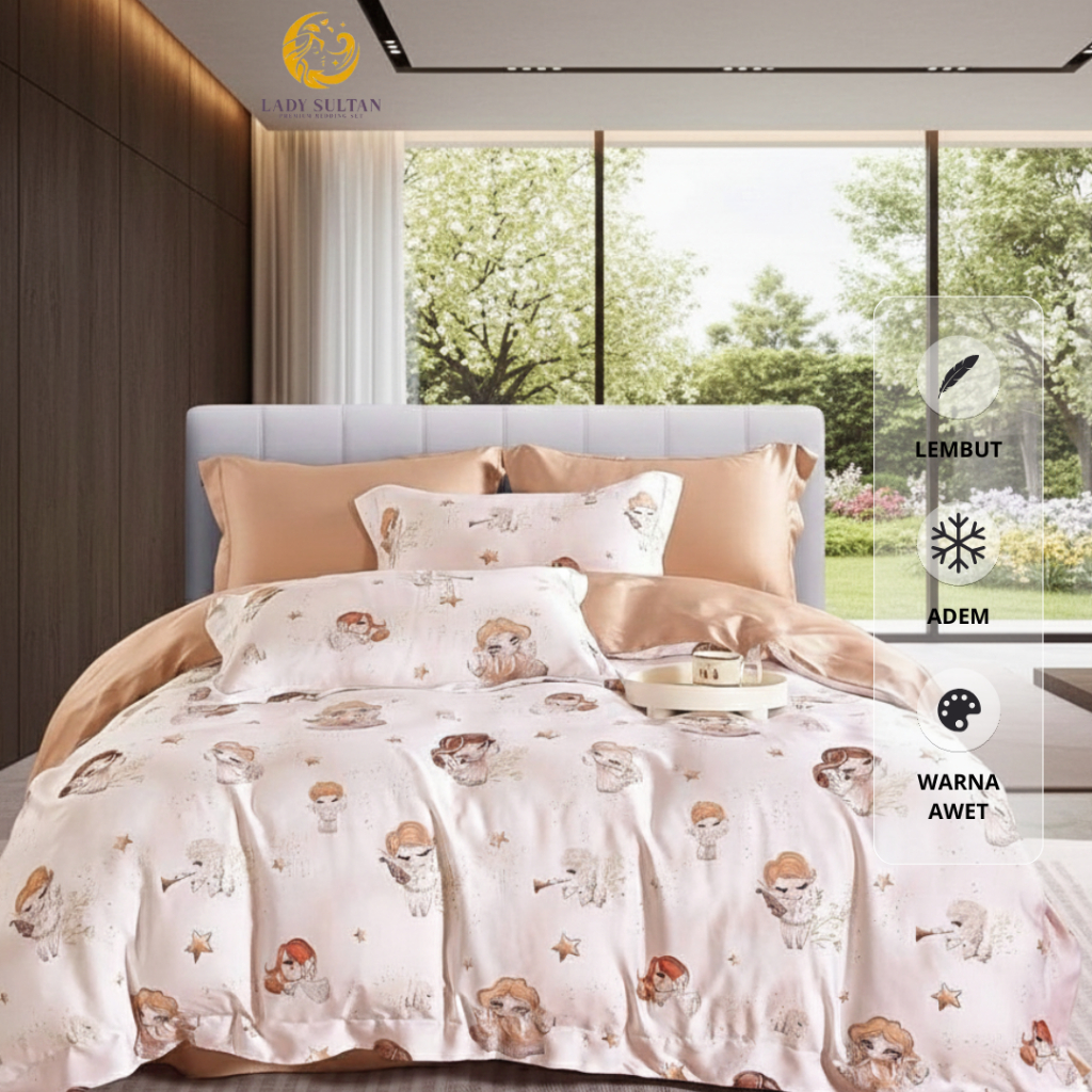 Lady Sultan Lyocell Sutra Organic Tencel 60s BedCover Anak – Motif Ballerina Angel – Kasur Anak