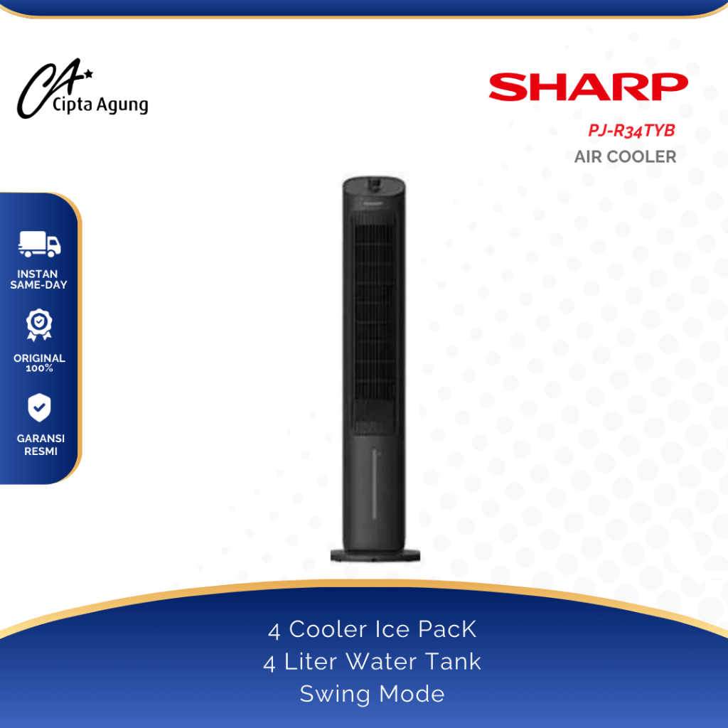 Kipas Air Cooler Sharp PJ-R34TY-B - Penyejuk Udara Efisien