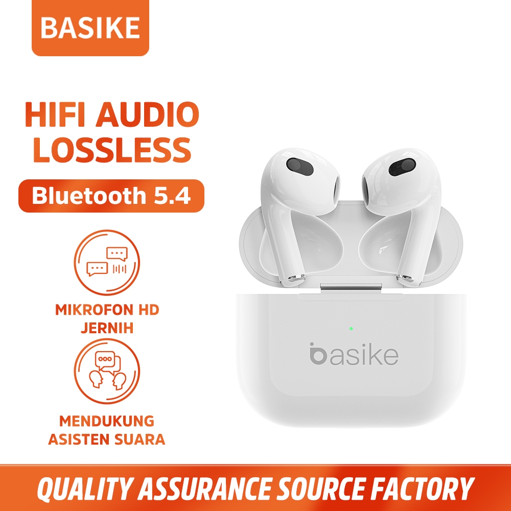[HOT]BASIKE Headset Bluetooth 5.4 AirPods TWS Wireless Earphone Active Noise Cancellation WaterProof