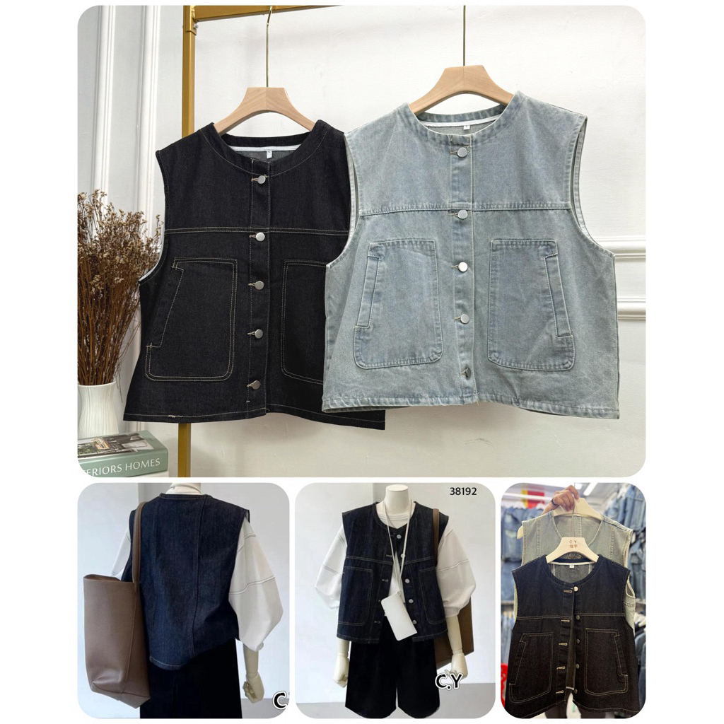 VEST JEANS IMPORT BKK CHINA WANITA / LUARAN VEST JEANS IMPORT