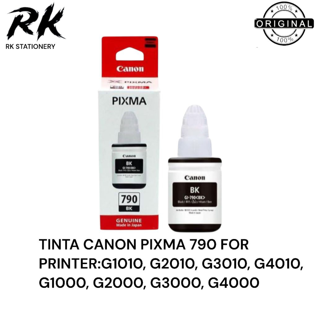 TINTA CANON PIXMA 790 BLACK ORIGINAL FOR PRINTER:G1010 G2010 G3010