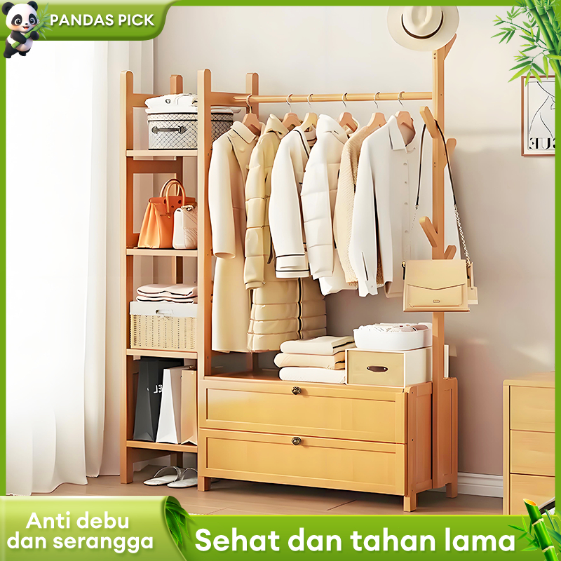 Lemari Pakaian Kombinasi Lemari Pakaian Kayu Lemari Pakaian Serbaguna Mudah Dirakit Partisi Penyimpa