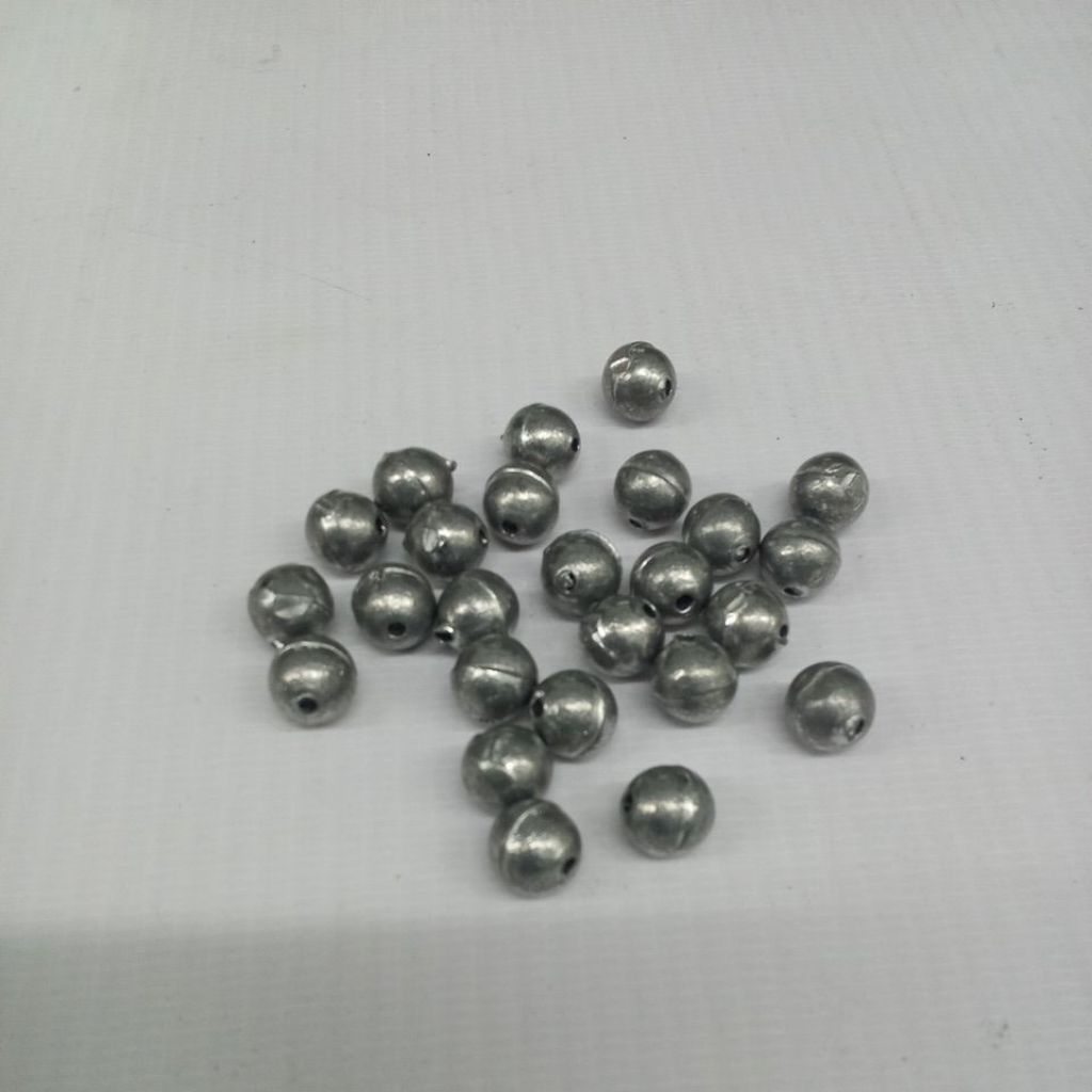 timah bulat merica 5gr isi 2pcs bandul pancing pemberat sinker dasaran