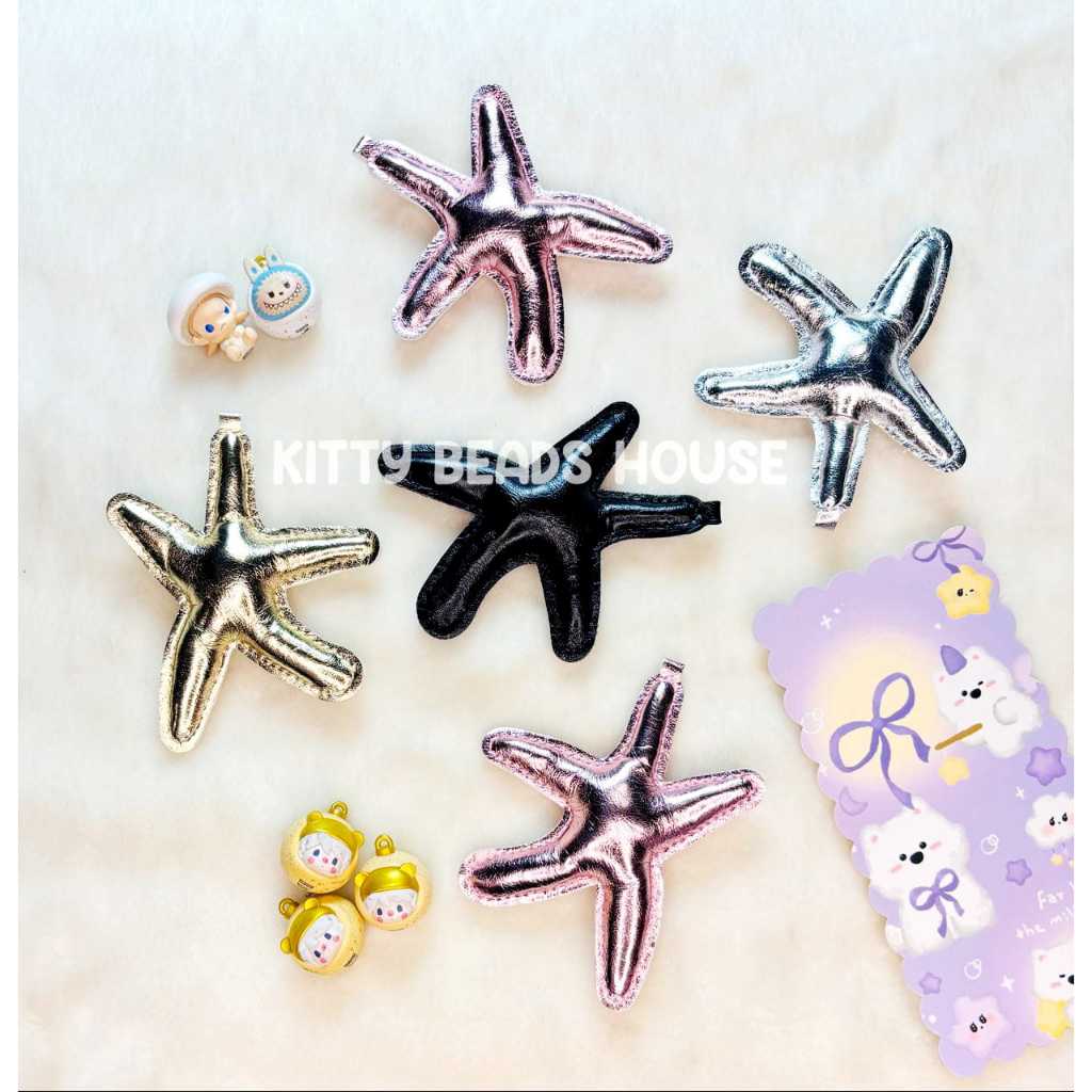 GANTUNGAN TAS BAG CHARM BINTANG LAUT UV KULIT SINTETIS