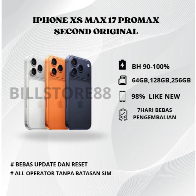 HP IP XS MAX TO 17 PROMAX 64GB/256GB/512GB Fullset Second 100% Original