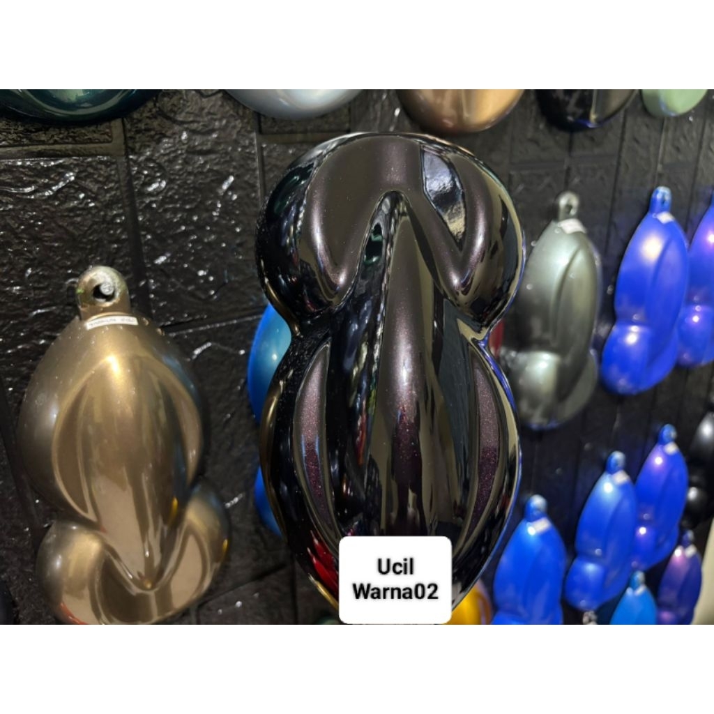 cat hitam lembayung merah bahan pu