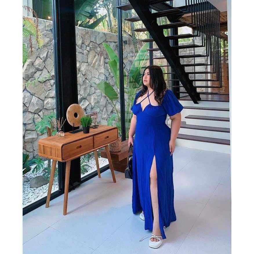 COD Dres KINAN korean style jumbo / Gaun elegant big size / Dres wanita Viral