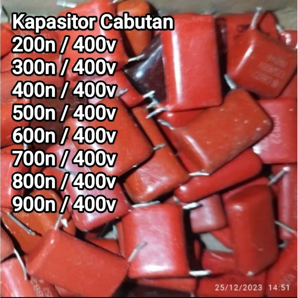 Kapasitor Cabutan 204J - 224J - 274J - 200n - 220n - 270n / 400v Capasitor Copotan