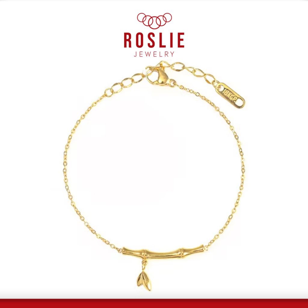 Gelang Motif Bambu Titanium Anti Karat - Roslie Jewelry