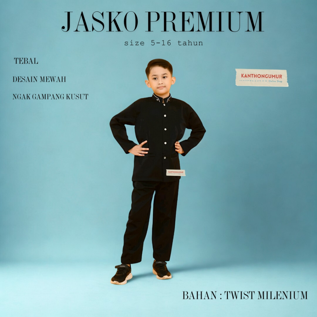 Baju koko jasko anak satu set baju celana jasko anak lengan panjang anak SD sampai SMP