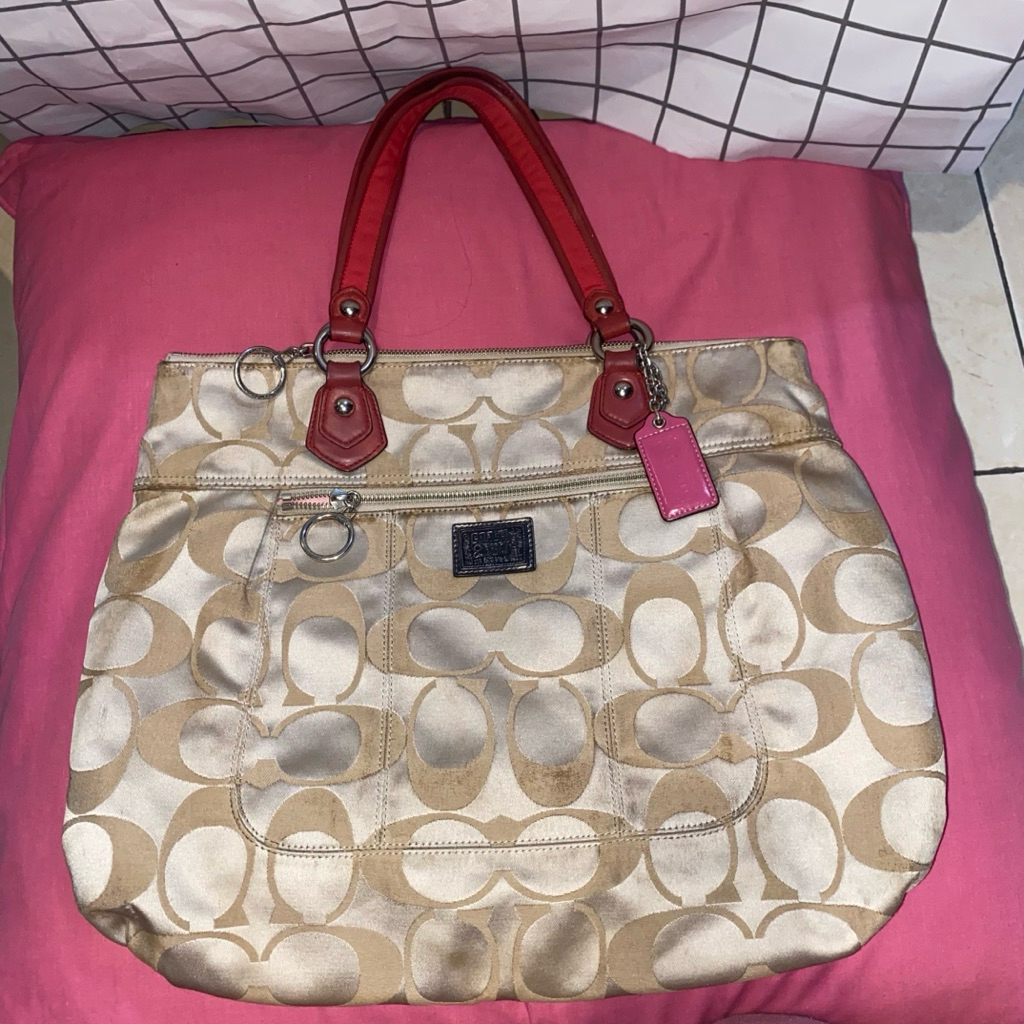 Coach poppy tote bag