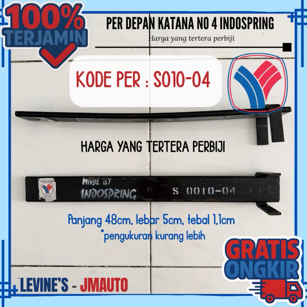 per depan katana no 4 s010-04 merk indospring / per katana depan nomor 4 / per jimny katana depan no