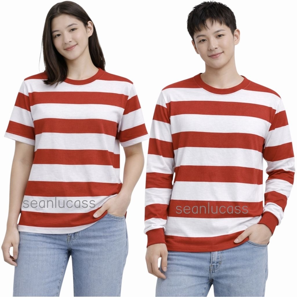 Kaos Sakera Kaos Polos Salur Merah Putih Lengan pendek Dan Panjang