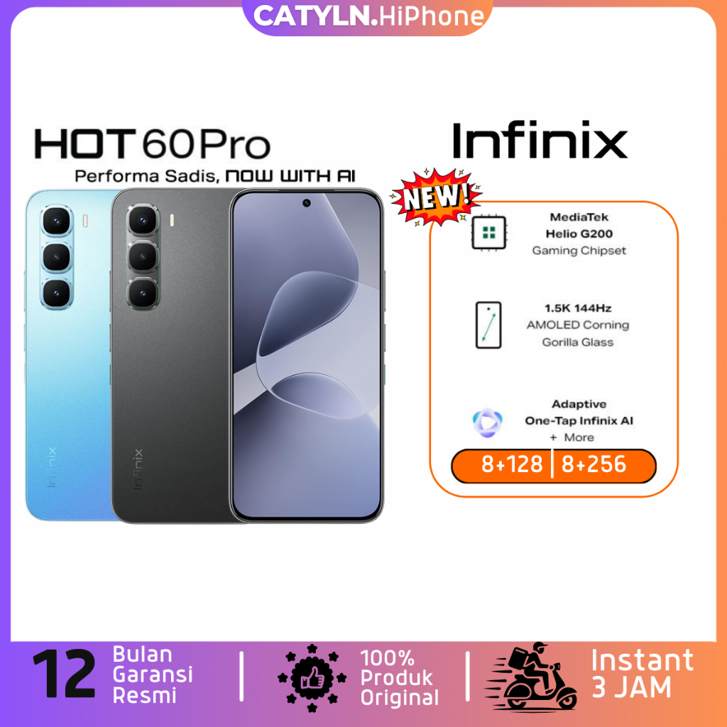 Infinix 60 pro 8+128 | 8+256 | AMOLED, 144Hz | MediaTek Helio G200 | 50 MP, 5160 mAh Resmi