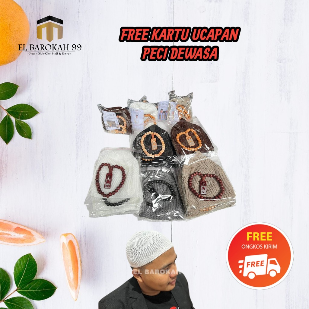 ELBAROKAH99 Paket Peci Tasbih Souvenir Tahlilan / Paket Peci Tasbih Souvenir Tahlilan 40 hari / Pake