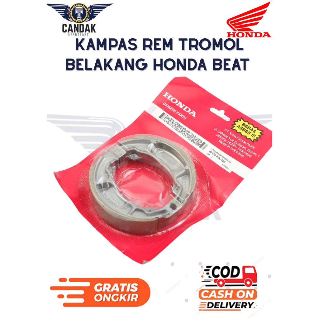 kampas rem honda beat Kampas Rem Tromol Belakang Honda Beat KZL original premium