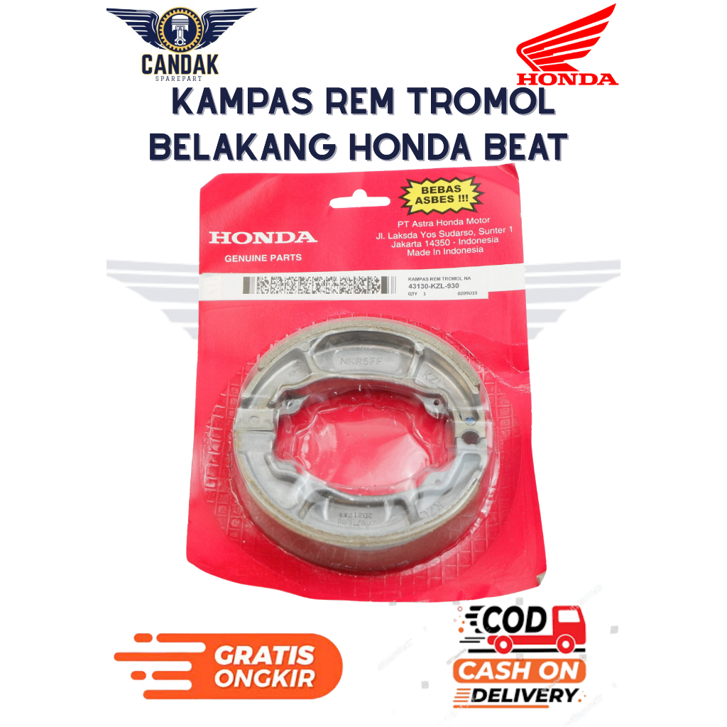 kampas rem honda beat Kampas Rem Tromol Belakang Honda Beat KZL original premium