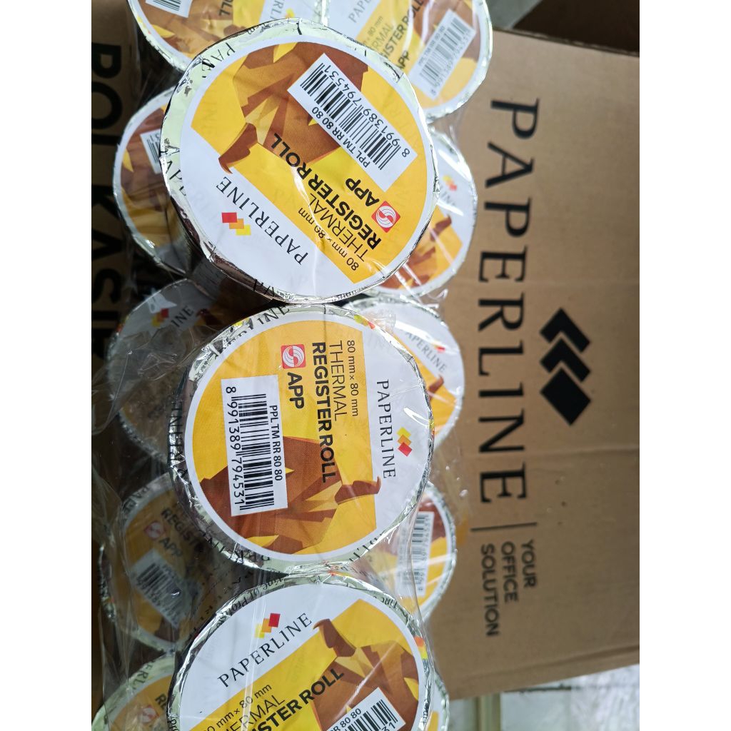 kertas thermal paperline 80x80 mm/ kertas thermal/ kertas struk thermal / kertas struk kasir 80x80
